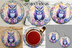 Owl Wind Spinner, Owl Round Design, Stained Glass Owl, d8 Product Image 3