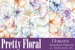 Pretty Floral Pattern, Pretty Flowers Seamless Patterns, s1 Product Image 1