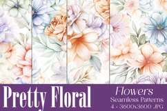 Pretty Floral Pattern, Pretty Flowers Seamless Patterns, s9 Product Image 1
