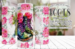 Boots Tumbler, Floral Tumbler, Boots and Flowers Tumbler Product Image 1