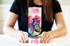 Boots Tumbler, Floral Tumbler, Boots and Flowers Tumbler Product Image 3