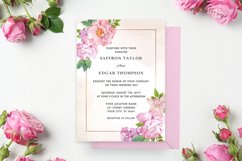 Pretty Pink Watercolor Floral Wedding Invitation Product Image 1