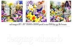 Watercolor Purple Garden Wind Spinners Sublimation Designs Product Image 3