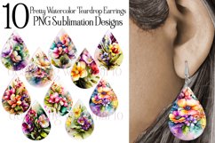 Pretty Watercolor Flowers Teardrop Earring Designs Product Image 1