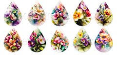 Pretty Watercolor Flowers Teardrop Earring Designs Product Image 2