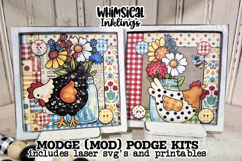 Pretty Chickens Sign and stand Modge Podge SVG's Printables Product Image 1