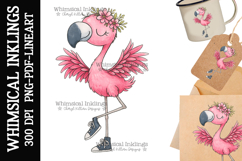 Pretty Flamingo Sublimation Clipart Product Image 1