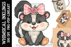 Pretty Little Skunk Sublimation Clipart Product Image 1