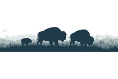 seamless vector prairie with bisons, heron and prairie dog Product Image 2