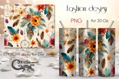 Boho painting | Hippie Skinny Tumbler sublimation design PL Product Image 1