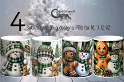 Christmas Snowman &amp; gingerman | 4 Sublimation Mug designs Product Image 1