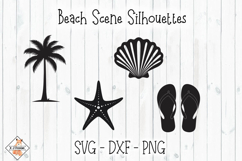 Beach Scene Silhouettes SVG DXF PNG Product Image 1