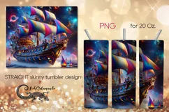 Fantasy ship | 8 Marine Skinny Tumbler Sublimation design PL Product Image 1