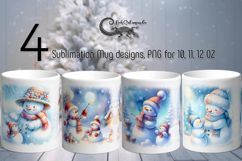 Xmas Snowman card | 4 christmas Mug Sublimation designs Product Image 1