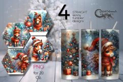 Christmas horse | 4 retro xmas Sublimation Tumbler designs Product Image 1