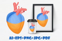Ukrainian Heart Sublimation design PNG PSD PDF Product Image 4