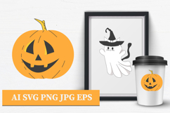 Cat Ghost Halloween PNG AI EPS JPG Product Image 2