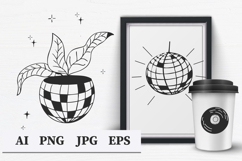 Disco ball doodle line tattoo y2k coquette trendy groovy Product Image 2