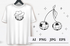Disco ball doodle line tattoo y2k coquette trendy groovy Product Image 3