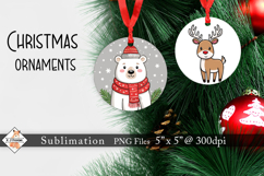 Polar Bear &amp; Deer Christmas Ornaments Product Image 1
