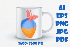 Ukrainian Heart Sublimation design PNG PSD PDF Product Image 3
