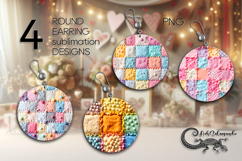 Candy patchwork | Round earring Sublimation designs PLUS Product Image 1