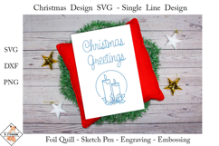 Christmas Greetings SVG for Foil Quill | Single Line Designs Product Image 1