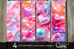Love Pearls | 4 valentine bookmarks sublimation designs Product Image 1