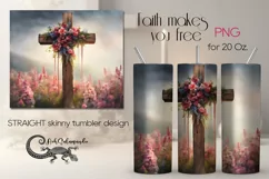 Christian cross | Skinny tumbler Sublimation design PLUS Product Image 1