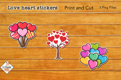 Love Heart Stickers| Print and Cut Product Image 1