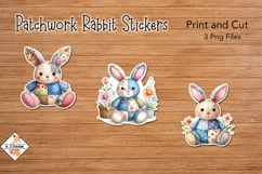 Patchwork Rabbit Stickers | Print and Cut Product Image 1
