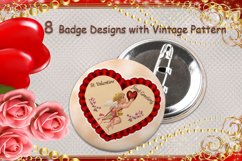 Vintage pattern Badges l 8 Icon Designs, PNG Product Image 1
