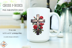 Cross &amp; Roses Mug Wrap Sublimation | 15 oz. Mug Product Image 1