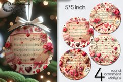 Vintage design | Valentine round ornaments sublimation PL Product Image 1