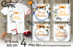 Christmas decor | 4 PNG retro Sublimation designs Product Image 1