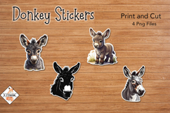 Donkey Stickers | Print and Cut Product Image 1