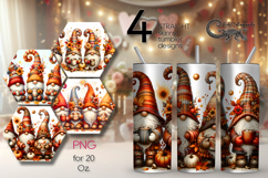 Autumn Gnomes | 4 fall skinny Tumbler sublimation designs Product Image 1