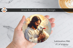 Jesus &amp; Lamb Coaster | Sublimation Design Product Image 1