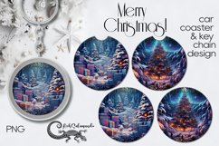 Futuristic Xmas | Sublimation Car coaster &amp; key chain PLUS Product Image 1