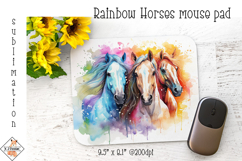 Rainbow Horses mouse pad sublimation Design Product Image 1