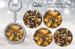 Metallic | Sublimation car coaster &amp; key chain design PLUS Product Image 1
