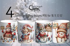 Christmas Snowman | 4 cute Xmas Sublimation Mug designs PLUS Product Image 1
