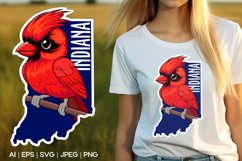 Vector Indiana sticker with Northern Cardinal Product Image 1