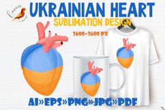 Ukrainian Heart Sublimation design PNG PSD PDF Product Image 1