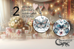 Delicate Butterfly | watercolor Round earring design PL Product Image 1