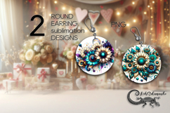 Fairy sunflowers | America Round earring sublimation PL Product Image 1