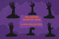 Monster Hand Silhouette PNG AI EPS JPG SVG Product Image 1