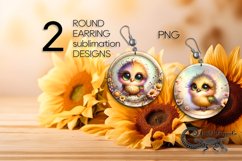 Rainbow animals | Round earring Sublimation design PLUS Product Image 1