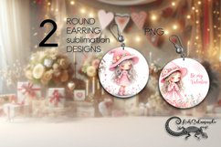 Be my valentine | 2 Sublimation round earring designs PL Product Image 1