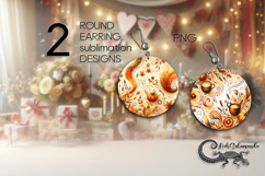 Golden Autumn | Round Earring Sublimation designs PL Product Image 1